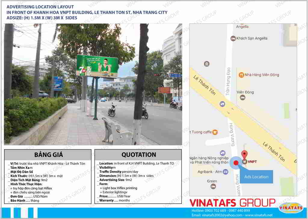 LIGHTBOX - Trước tòa nhà VNPT Khánh Hòa đường Lê Thánh Tôn - Nha Trang